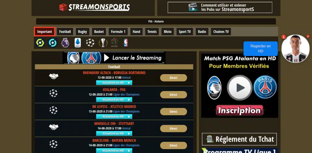 Comment utiliser le site web Streamonsport ?